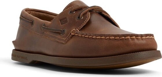 Men's Authentic Original 2 Eye Cross Lace Leather Boat Shoes
