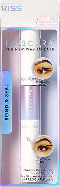 KISS Falscara DIY Eyelash Extension Bond & Seal Infused with Biotin & Vitamin E – Strong Gentle Comfortable Lash Adhesive for All Day Wear For Use With Falscara Lash Wisps, Remover, and Applicator