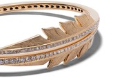 Thumbnail for your product : Stephen Webster 18kt yellow gold Magnipheasant pavé diamond open feather bangle