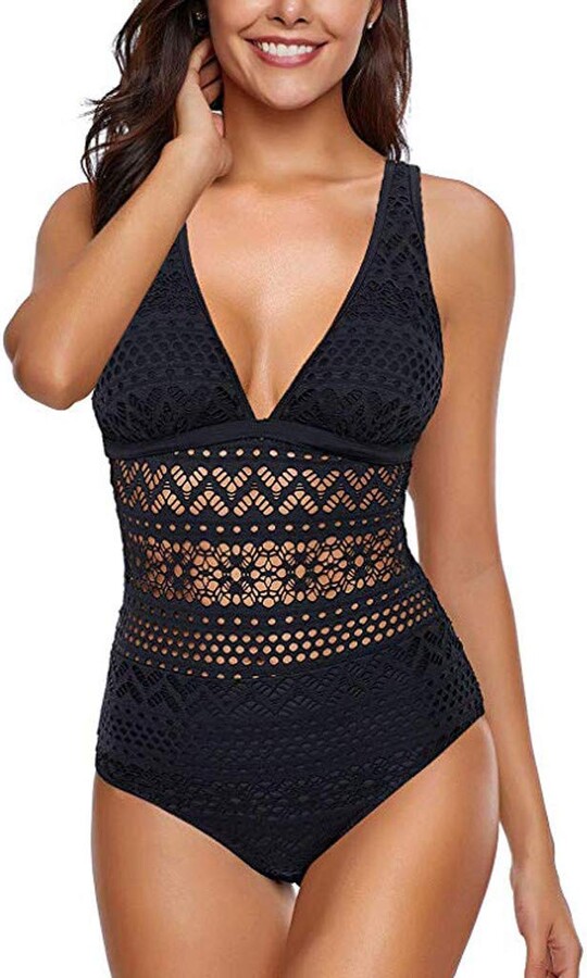 Generic One Piece Swimsuit for Women Crochet Lace Bathing Suits Sexy