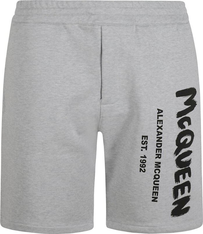 Alexander McQueen Logo Graffiti Bermuda Shorts