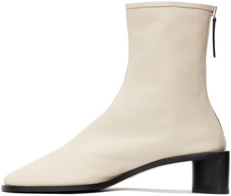 Acne Studios Off-White Branded Heeled Boots - ShopStyle