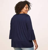 Thumbnail for your product : Loralette Lace Yoke Flounce Sleeve Top