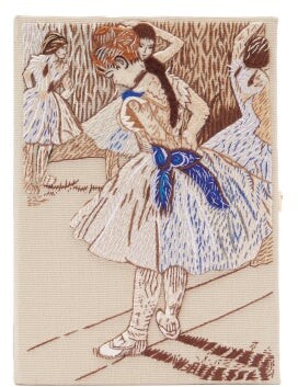 Olympia Le-Tan Study Of A Ballet Dancer Embroidered Book Clutch - Beige Multi
