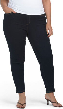 TJMAXX Plus Muffin Elimantor Skinny Jeans For Women, Spandex/Cotton/Polyester