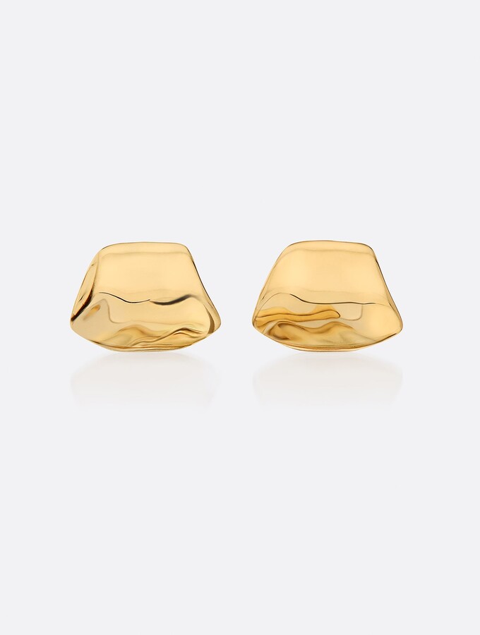 Golden Waves Molten Cuff Earrings