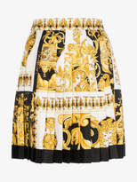 Versace Silk Pleated Barocco Print Skirt