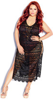 Thumbnail for your product : City Chic Sheer Lace Maxi Dress - black