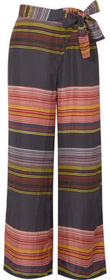 Apiece Apart Raka Striped Silk-habotai Wide-leg Pants
