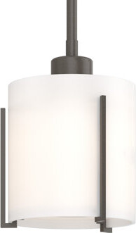 Hubbardton Forge Exos 1 - Light Single Cylinder Pendant with Opal Shade