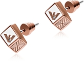 Thumbnail for your product : Emporio Armani Rose Gold Tone Signature Dice Crystal Earrings