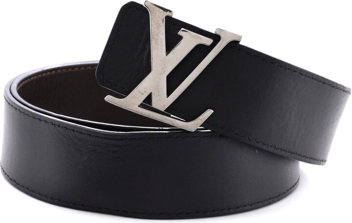 Black Louis Vuitton LV Initiales Leather Belt