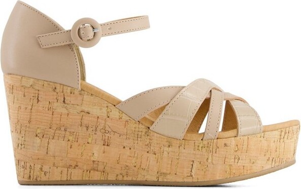 Andrea AndreaWomen'sComfortWedgeHeeledAnkleStrapSandals67124Beige6