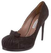 Thumbnail for your product : Tabitha Simmons Suede Platform Pumps