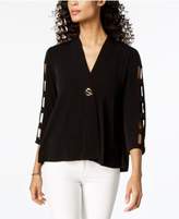 Thumbnail for your product : JM Collection Cutout-Sleeve Toggle Blazer, Created for Macy's