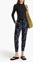 Thumbnail for your product : Monrow Cropped camouflage-print stretch track pants