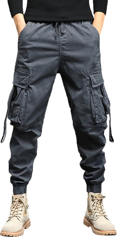 Generic Pants Men Man Casual Cargo Pants Solid Heavy Weight Sweatpants  Jogging Pocket Sports Elastic Trousers Cargo Sweatpants for Men Men's  Outdoor Tactical Pants with 9 Pockets JAUK0220-SALE2620 Grey - ShopStyle