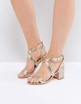 Thumbnail for your product : London Rebel Glitter Cross Strap Heeled Sandal