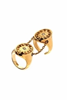 Thumbnail for your product : House Of Harlow Double Metal Sunburst Ring with Pave in Yellow Gold