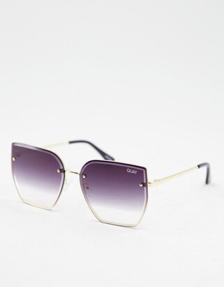 Quay Eyewear Australia Quay square sunglasses in faded black - ShopStyle