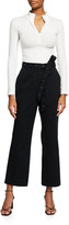 Thumbnail for your product : Toccin Side-Zipper Cropped Flare-Leg Pants