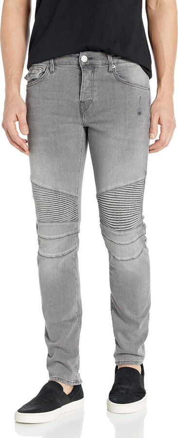 biker jeans mens grey