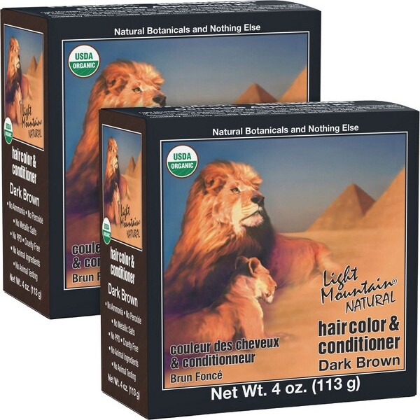 Light Mountain Henna Hair Color & Conditioner, Dark Brown, Organic