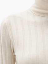Thumbnail for your product : Allude Roll-neck Wide-rib Wool Sweater - Cream