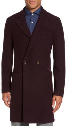 Eleventy Men's Boiled Wool Double Breasted Topcoat