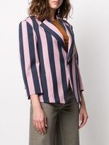 Thumbnail for your product : Vivienne Westwood Striped Crest-Detail Blazer
