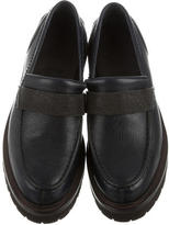 Thumbnail for your product : Brunello Cucinelli Monili Leather Loafers