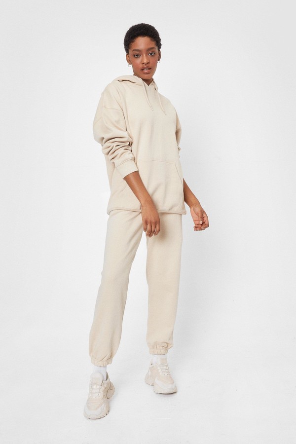 Nasty Gal Womens Oversized Hoodie and Joggers Set - Beige - M - ShopStyle  Activewear Trousers