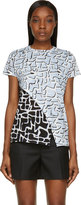 Thumbnail for your product : Proenza Schouler White & Blue Maze Print Asymmetric T-Shirt