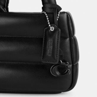 NWT Coach Mini Tabby Leather Purse Bag Charm With Cherry Print in  Brass/Chalk