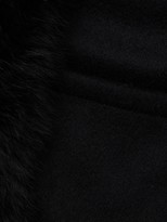 Thumbnail for your product : La Fiorentina Fox Fur-Trim Wool-Blend Wrap