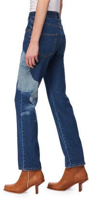 Stella McCartney Horse-Print Cropped Straight-Leg Jeans
