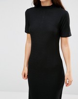 Thumbnail for your product : B.young Short Sleeve Knitted Bodycon Dress With Button Detail