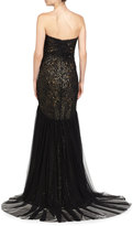 Thumbnail for your product : Badgley Mischka Strapless Lace Gown, Black/Gown