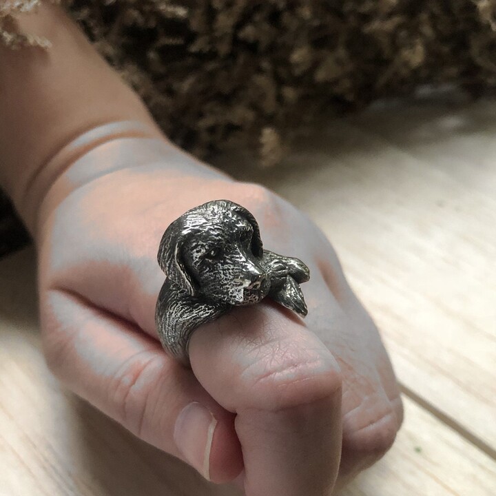 Etsy Labrador Retriever Dog Ring For Unisex Made Of Sterling Silver 925 Biker
