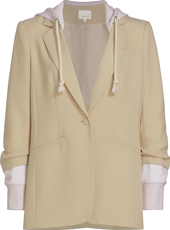 Cinq à Sept Women's Khloe Hooded Blazer - Black Heather Grey - Size 00