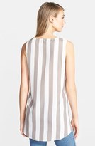 Thumbnail for your product : Vince Camuto Floral Front Stripe Back V-Neck Blouse