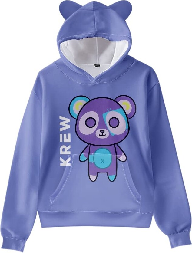 Yelymer ItsFunneh Krew District Pullover Cat Ear Hoodies Long