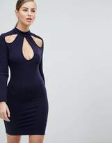 Thumbnail for your product : AX Paris Long Sleeve Navy Bodycon