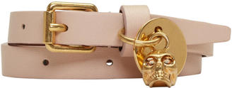 Alexander McQueen Pink Double Wrap Skull Bracelet