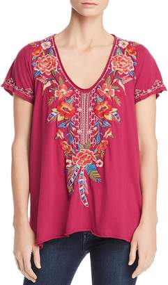Johnny Was Collection Samira Embroidered Drape Top