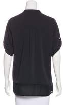 Thumbnail for your product : Vince Silk-Trimmed Short Sleeve Blouse