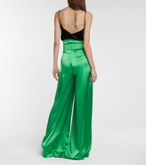 Thumbnail for your product : Costarellos High-rise satin paperbag pants