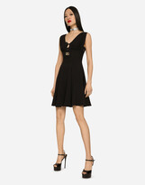 Thumbnail for your product : Dolce & Gabbana Short Cady Dress With Crystal Embellishment