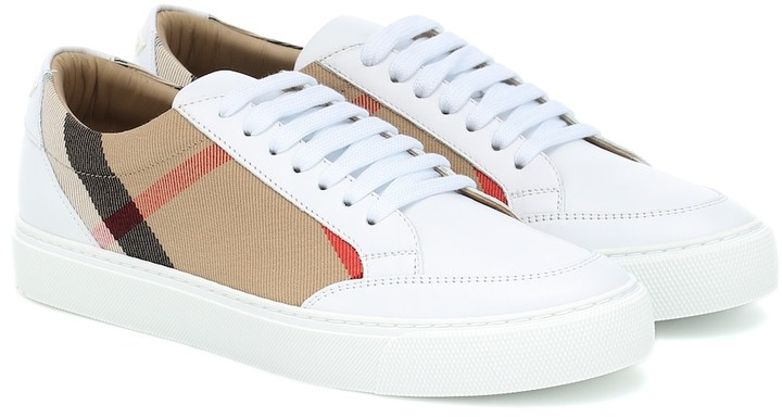 burberry salmond leather and fabric sneakers
