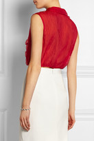 Thumbnail for your product : Miu Miu Cropped ruffled voile top